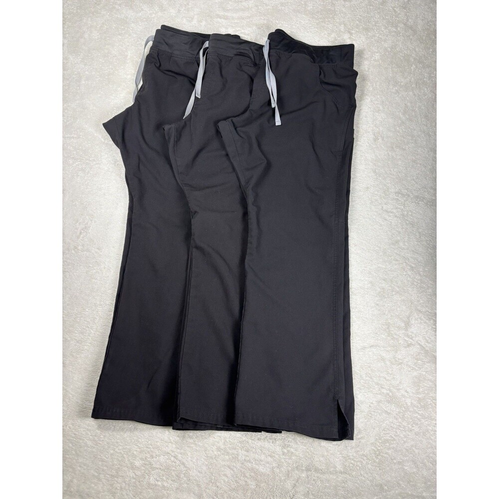FIGS Kade Cargo Straight-Leg Scrub Pants Womens XL Black T21004 drawstring